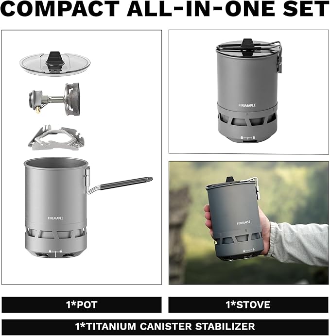 Fire-Maple Petrel Quickboil Pro Ultralight Cooking System – Compact &amp Fast-Boiling Backpacking Stove Pot Set Ideal for Hiking Solo Camping Travelling Hunting Trips | Petrel Quickboil Pro Syste