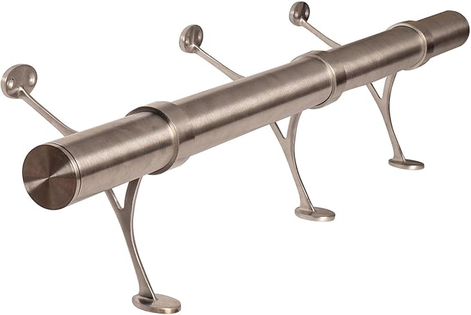 Sleek 6' Satin Stainless Steel Kitchen Island and Bar Foot Rail Kit - 1.5 Diameter Complete Undercounter Mount Hardware and Tubing by Outwater