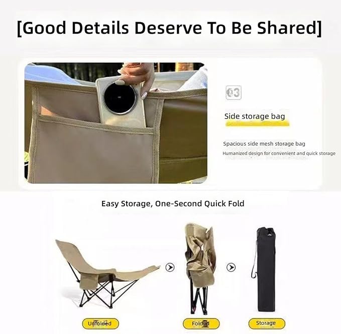 Camping Chair Portable Folding Camping Chair with Carry Bag Lightweight Durable Collapsible Design for Adults Outdoor Beach Picnic Travel Hiking Fishing