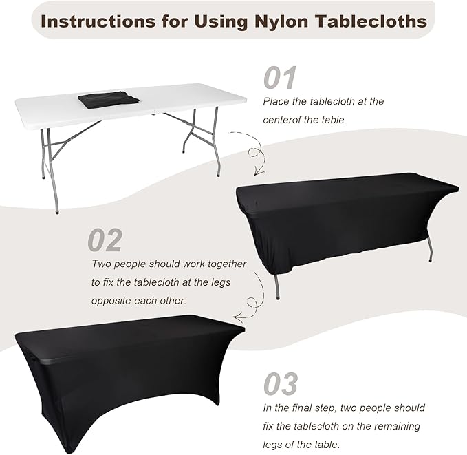 6ft Folding Table Portable Heavy Duty Plastic Utility Foldable Table Indoor Outdoor for Camping Party with Handle Lock - White (6 FT &amp Tablecloth)