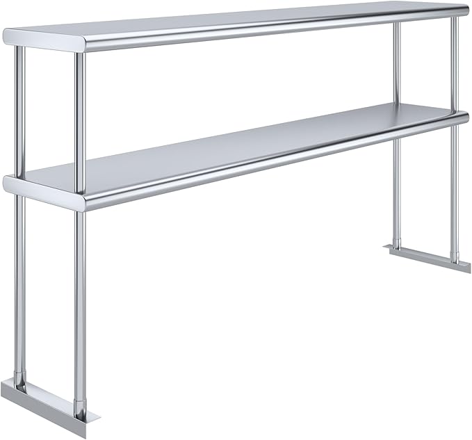 AmGood Double OverShelf Stainless Steel NSF - Many (60 Long x 12 Deep)