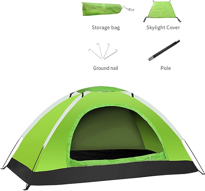 Camping Tent Double Door Portable Tent With Shelters Carry Bag 1 To 2 Persons Lightweight Waterproof Camping Hiking Tent Perfect For Backpacking And Camping(2 person Army Green)