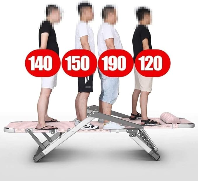 FWZJ Sun Lounger Sunbed Reclining Sun Chair Home Lunch Break Chair Office Portable Folding Chair Adults Lazy Couch Garden Camping Balcony Patio Bath Sun Deck Chair Load Capa