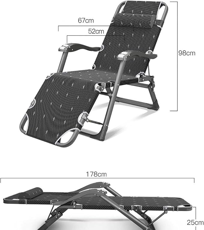 Reclining Lounge Chair Chair Folding Camping Chair Lounge Chair Portable Lounge Seat for Camping Fishing Beach and Picnic Folding Lounge Chair