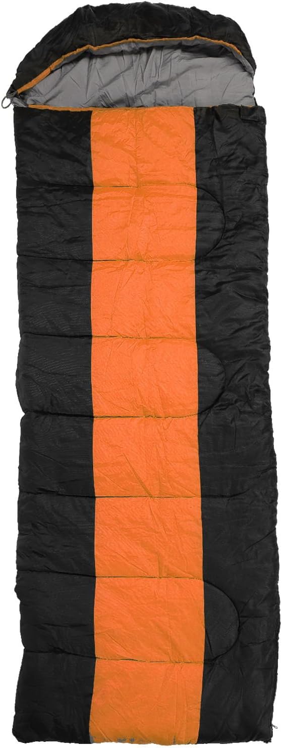 USB Powered Heated Sleeping Bag for Camping 3 Temperature Settings -20°C Winter with Type C Port Overheat Protection Compact Foldable (Orange)