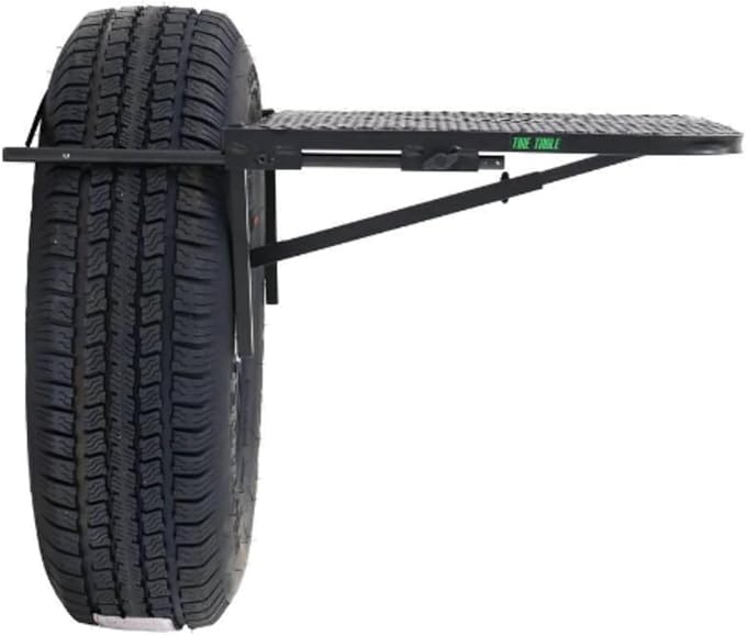 Tire Table with Included Bamboo Cutting Board and/or Carrying Bag Aluminum or Steel Small Medium or Large Sizes Installs in Seconds Check Bullets for Dimensions and Compatibility