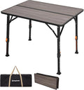 KingCamp Folding Glass Fiber Camping Table Portable Camp Table with Adjustable Height Aluminum Legs &amp Carry Bag for Outdoor Picnic Beach Party Indoor Use for 2-4 People