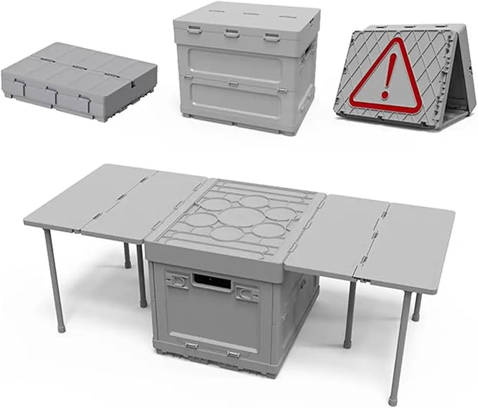 Folding Table with Storage Container Portable Folding Table with Storage Capacity for Outdoor