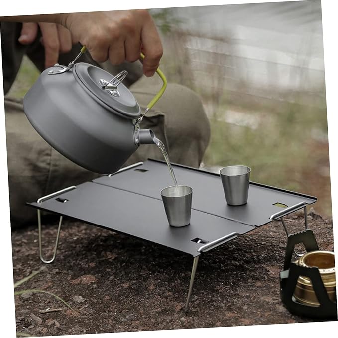 Foldable Aluminum Camping Table Lightweight Portable Picnic Desk Small Travel Table Handle for Outdoor Use