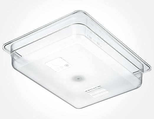 CURTA 6-Pack 1/2 Size 4 Deep NSF Polycarbonate Food Pans | Dishwasher &amp Freezer Safe Clear Container for Prep Tables Buffet Salad Bar Commercial &amp Home Kitchen