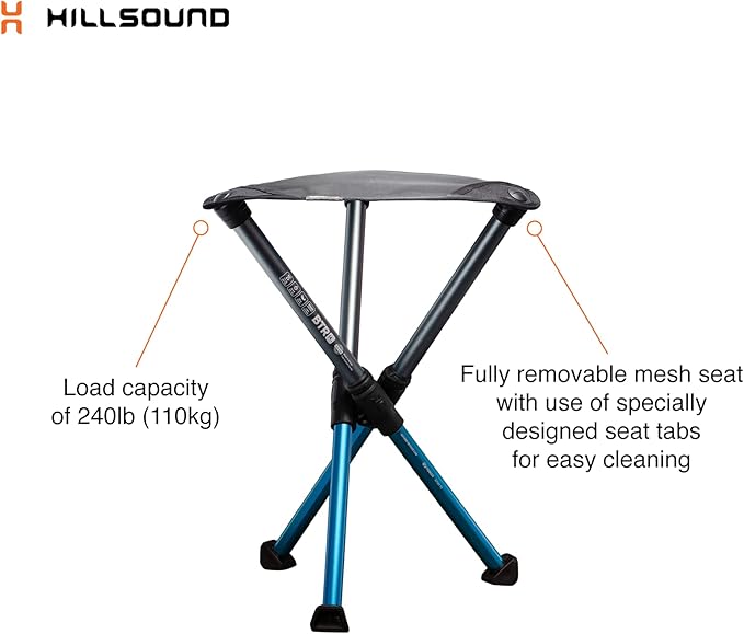 Hillsound BTR Stool for Ultralight Backpacking &amp Hiking Lightweight Camping Chairs Compact Portable Outdoor Seat Hunting Adventures Durable Tripod Design Made in Korea