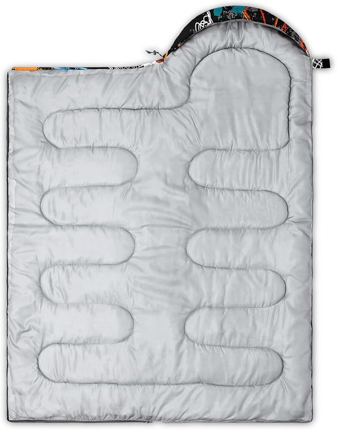 Axolotl Gamepad Sleeping Bag3 Season Warm and Cool Weather Game Console Sleeping Bag for Boys TeensWaterproof Lightweight Geometry Hexagonal Sleeping Bag for TravelingOutdoors CampingBlueBlack