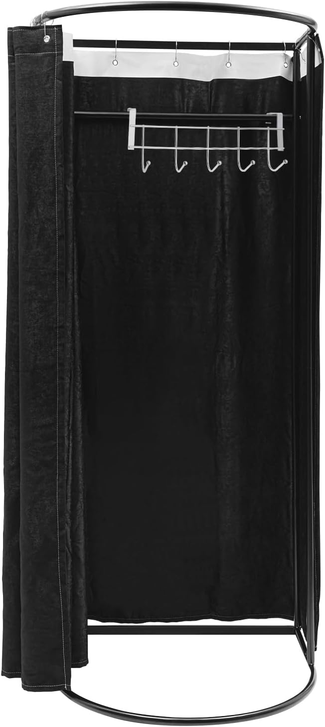 Portable Fitting Room Changing Booth 78.7 High Privacy Pop-Up Tent with Curtain 66lbs Capacity for Retail Events Beach Camping Photography Studio (Black)