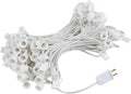 Novelty Lights 100 Foot C7 Outdoor String Light Christmas Stringer - Patio String Lights - Candelabra Base (C7/E12) - 12 Spacing - White Wire