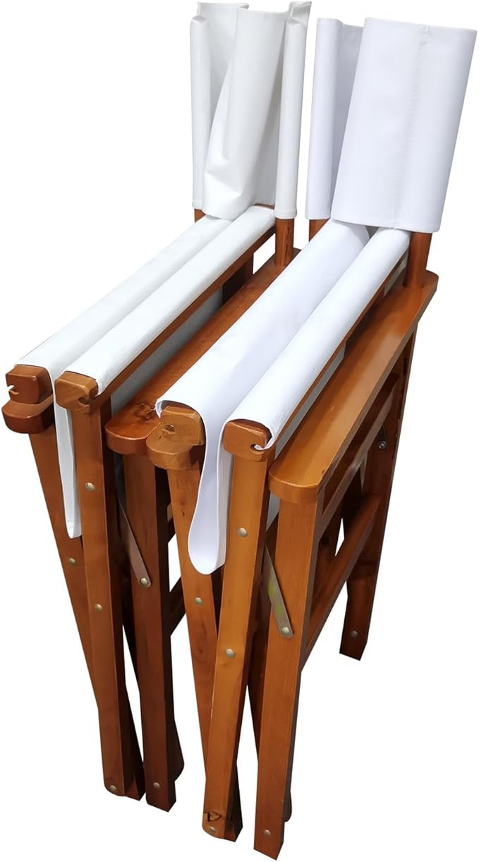 2pcs Wooden Folding Chair - Director Chair for Camping Home Patio - Portable Chair High Foldable Stool for Outdoor Director's Chairs Foldable Makeup Chair for Makeup Artist - populus + Canvas