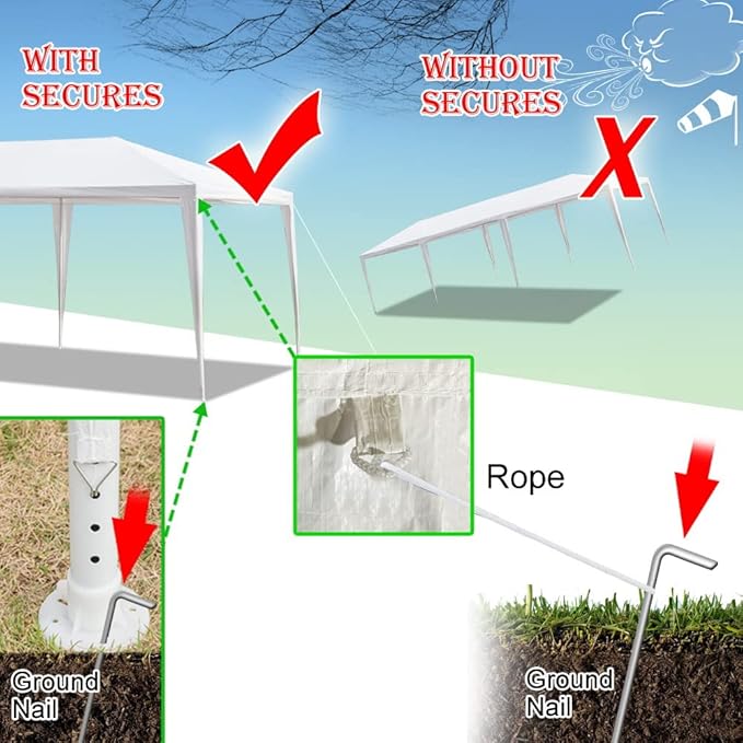 3 * 9m Non-Cloth PE Cloth Plastic Sprayed Iron Pipe Outdoor Party Tent White