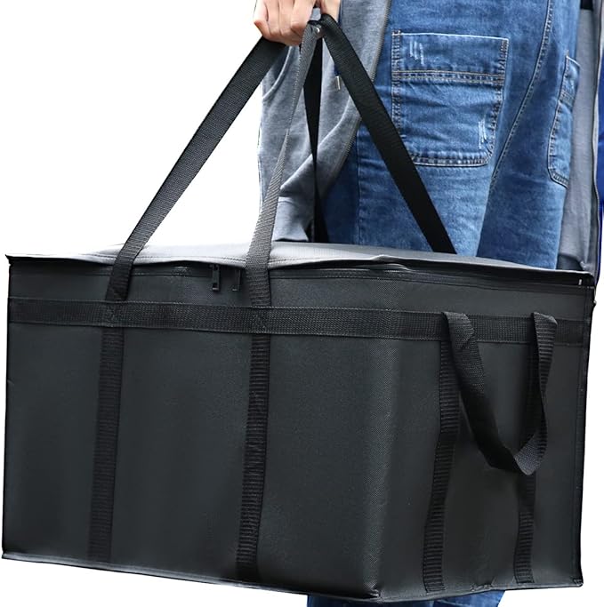 musbus 10 PACK Extra large XXXL Insulated Food Delivery Bag Cooler Bags Keep Food Warm Therma Catering Bag for doordash 22x14x13 Cooler Bags Therma Shopper hot XXXL warming Pizza Black