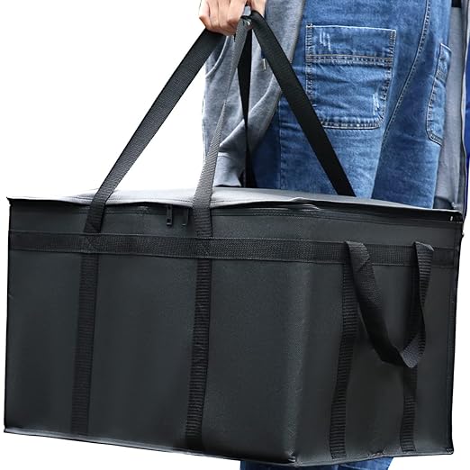 musbus catering bag for doordash 24W x 15H x 14D 4 PACK XXXL Insulated Food Delivery Bag Cooler Bags Keep Food Warm Catering Therma Cooler Bags Therma Shopper hot Black 24W x 15H x 14D hot boxes
