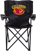 VictoryStore Outdoor Camping Chair - Iowa State University Cyclones Black Folding Camping Chair with Carry Bag