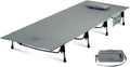 iClimb Super Easy Assemble Folding Cot Ultralight Compact Heavy Duty with Carry Bag for Adults Camping Backpacking (Grey)