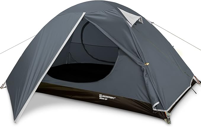 Bessport Camping Tent 1/2 Person Tent Waterproof Two Doors Backpacking Tent Easy Setup Lightweight for Outdoor Hiking Mountaineering Travel