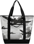 Insulated Shopping BagLarge Reusable Cooler Bags World War Printed Foldable Shopping BagTravel Waterproof Shoulder Bag