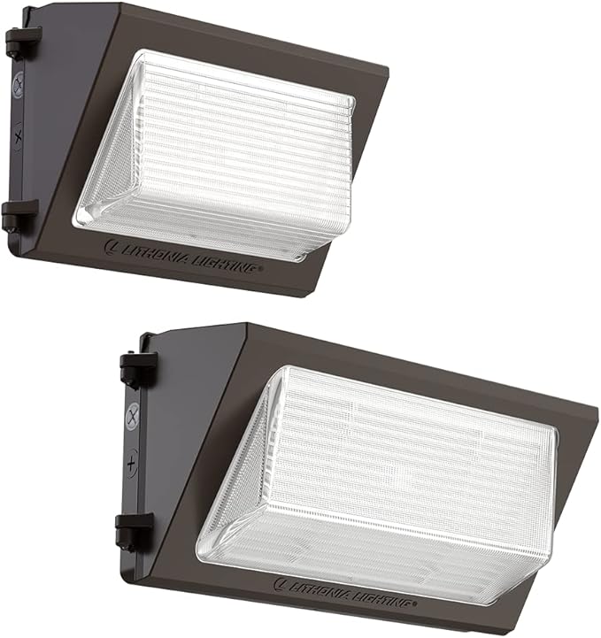Lithonia Lighting 17 LED Wall Pack Outdoor Light Fixture 3-Way Selectable CCT 3000K/4000K/5000K Adjustable Lumens Dusk to Dawn Photocell UVOLT Bronze (TWR2 LED ALO SWW2 UVOLT PE DDBTXD)
