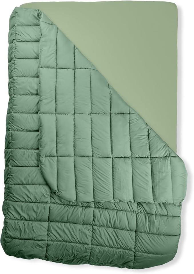 HEST Packable Comforter for Camping Double Size - 100% Recycled Polyester Fill and Premium Quiet Fabric - Perfect for Hiking Backpacking &amp Outdoor Adventures