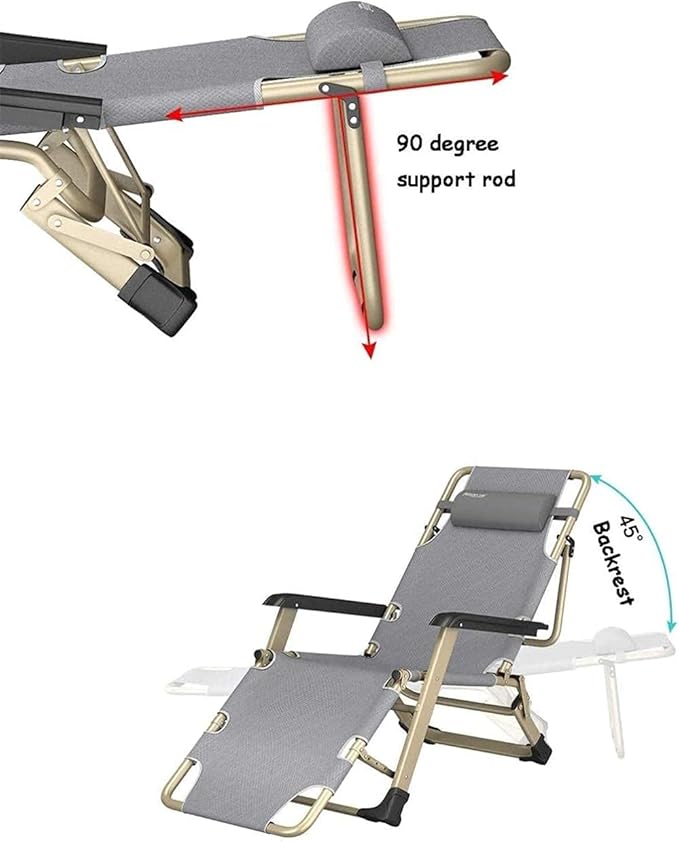FWZJ Zero Gravity Recliner with Neck Pillow Folding Recliner Adjustable Outdoor Chair Suitable for terraces Swimming Pools etc Camping and Beach Chairs 300kg
