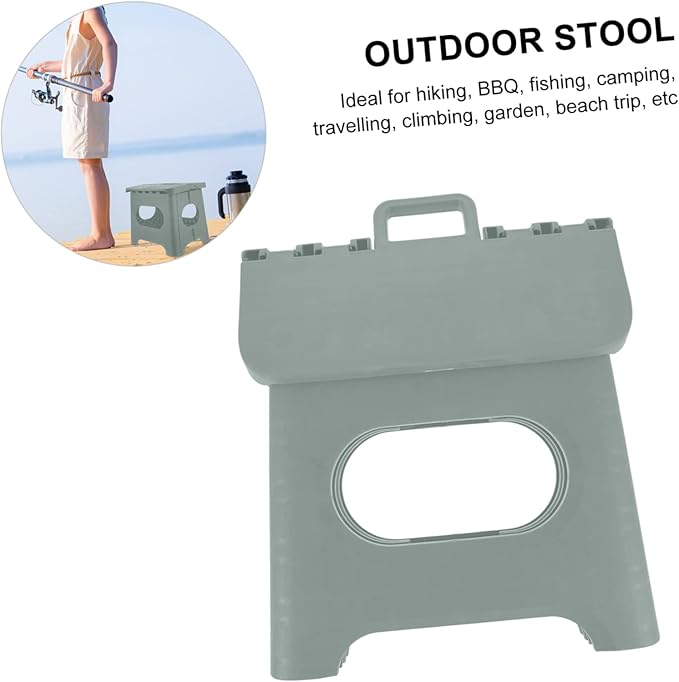Unomor Folding Step Stool Lightweight Portable Plastic Stool for Adults Boy Girl for Kitchen Bathroom Garden Camping Fishing and More