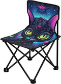 Fluorescent Black Cat Cool Portable Beach Chairs Ultra-Lightweight Backpack Chai for Adults Carry Bag Included Portable Chair for Waiting in Line