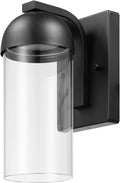 GLOBE Electric 60000023 12W LED Integrated Outdoor Wall Sconce Matte Black Clear Glass Shade Porch Light Wall Lights for Living Room Patio Décor Apartment Essentials Outside House Lights