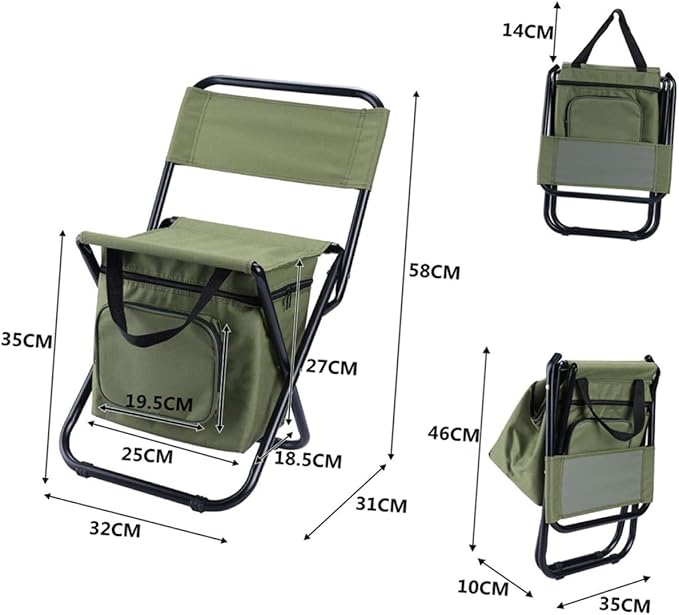 Fishing Chair Ice Pack Storage Insulation Portable Camping and Lounger for Outdoor Activities