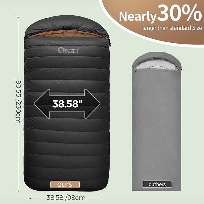 XL Sleeping Bag-600 Fill Power Down Sleeping Bag for Adults Ultralight Ideal for Backpacking Camping Hiking