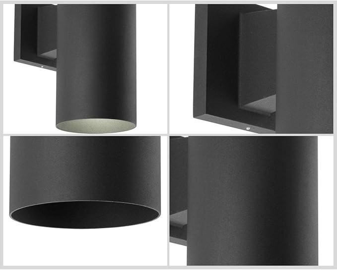 Cylinder Collection 5 Modern Outdoor Up/Down Wall Lantern Light Black