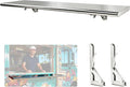 48x12 Inch Folding Concession Shelf Stainless Steel Food Shelf Stand Serving for Concession Serving Window Food Truck Kitchen Counter