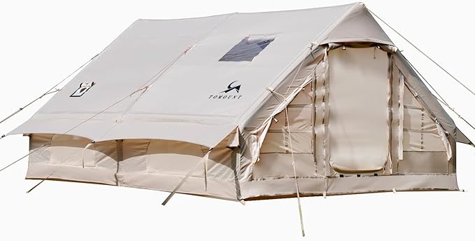 TOMOUNT Inflatable Camping Tents Air Glamping Tents 4 Season Waterproof Easy Set up Cabin House Tent Blow up Tent for Family Camping