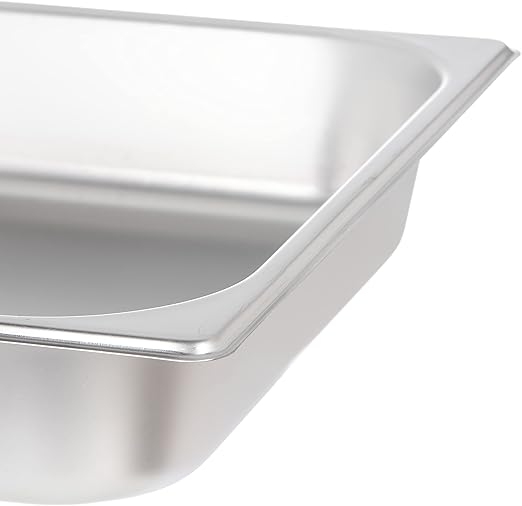Carlisle FoodService Products Durapan Stainless Steel Divided Steam Table Pan for Catering Hotel and Restaurants Full-Size 2.5 Inches Deep Silver (Pack of 6)