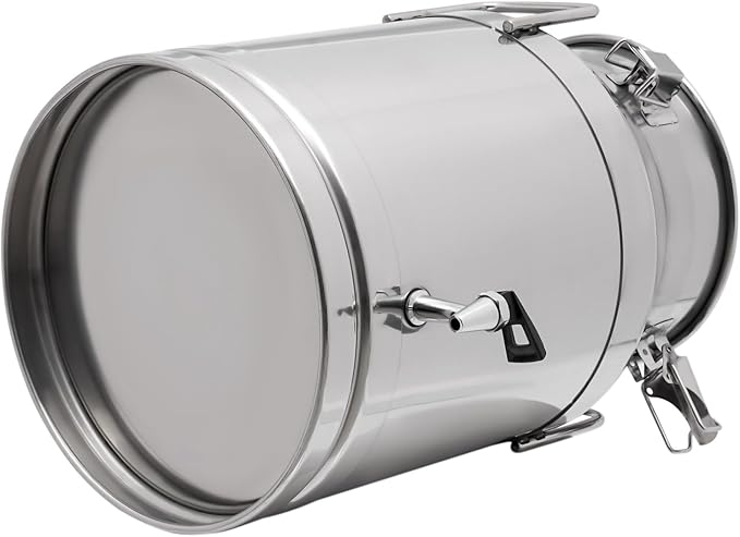 30L Stainless Steel Milk Can Heavy Duty Food Storage &amp Transport Container for Dairy Wine Grains Ideal for Home Farm &amp Commercial Use With a Faucet