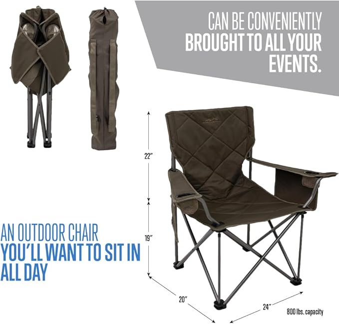 ALPS Mountaineering King Kong Camping Chairs for Adults with Mesh Cup Holders and Pockets Built Durable and Reliable with Compact Foldable Steel Frame