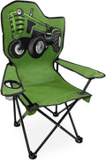 Black Sierra Folding-Lawn Chair for Camping Beach Backyard Sporting Events. for Kids Ages 3-10. Comes with Cup Holder and Carry Bag. Portable-Chair for Travel Supports 150 Lbs. (Big Green)