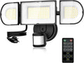 Onforu 130W LED Motion Sensor Outdoor Lights Plug in Dusk to Dawn Outdoor Lighting 13000LM Motion Detector Outside Flood Light with Remote 6500K IP65 Waterproof Security Light(Black)