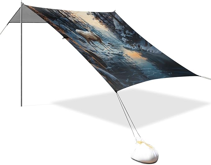 Camping Sun Shelters Elk by The River in The Forest Beach Canopy 126 * 110.2in
