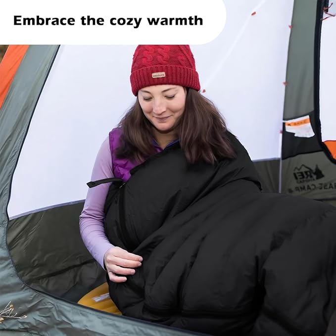 Heated Sleeping Bags for Adults Compact Waterproof 3 Gear Temperature Sleeping Bag Camping Essentials USB Rechargeable Heating Pads 4 Heating Areas for Backpacking Hiking