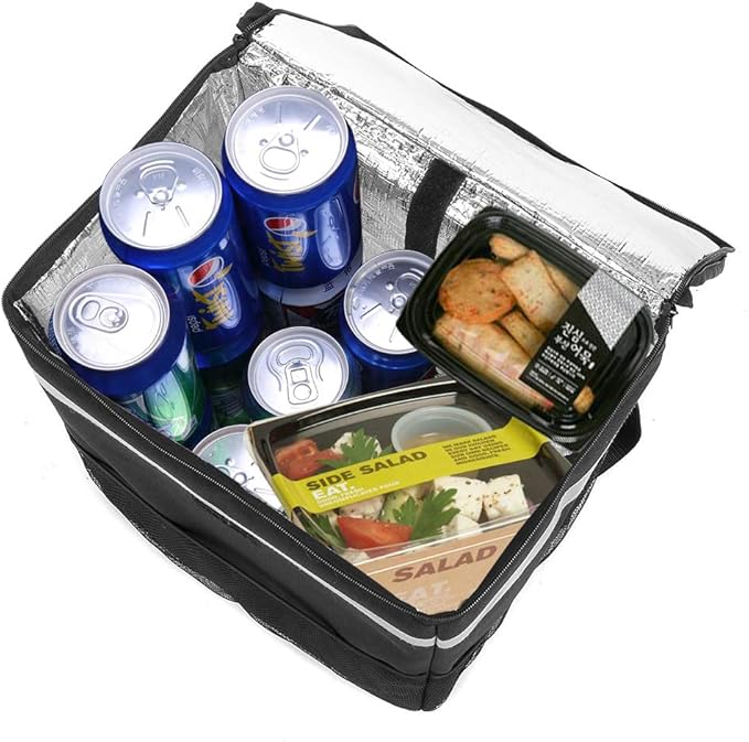cherrboll L Insulated Pizza Delivery Backpack Thermal Food Delivery Bag with 2 Dividers Reusable Cooler Backpack for Bicycle Transport