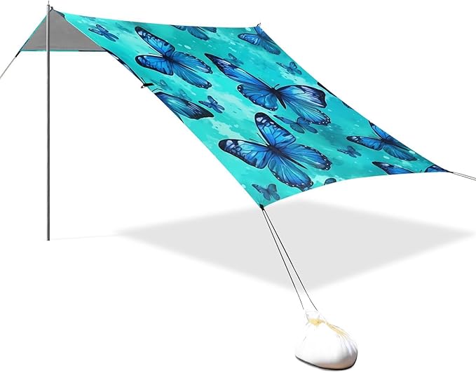 ButterflyCamping Sun Shelters 9.2 x 10.5 FT Beach Canopy Tent Sun Shade with Carrying Bag for Camping Trips Fishing Backyard Fun or Picnics 21341348
