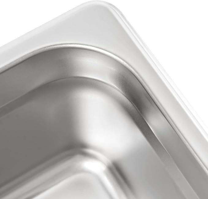 Soro Essentials- 1/6 Size 4 Deep Stainless Steel Anti-Jamming Steam Table Pan 22 Gauge- Chafer Food Pan Stackable Anti-Jam Steam Pans for Hotel Restaurant Supplies Party Buffet Event Catering