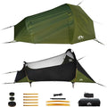Night Cat Flat Lay Hammock Tent: Portable Lightweight Camping Hammock with Mosquito Net Waterproof Rainfly for 1 Person Outdoor Camping Green