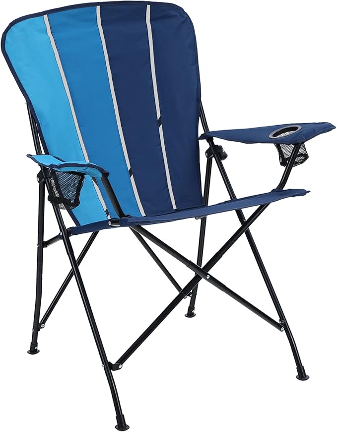 LET'S CAMP Oversized Camping Chairs Lawn Chair Support 300LBS Portable Collapsible Chair with Cup Holder
