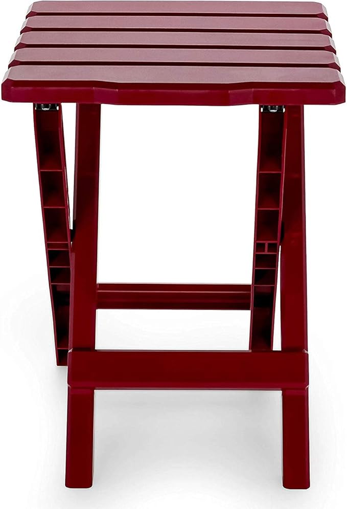 Camco 51684 Red Regular Adirondack Portable Outdoor Folding Side Table Perfect for The Beach Camping Picnics Cookouts and More Weatherproof and Rust Resistant